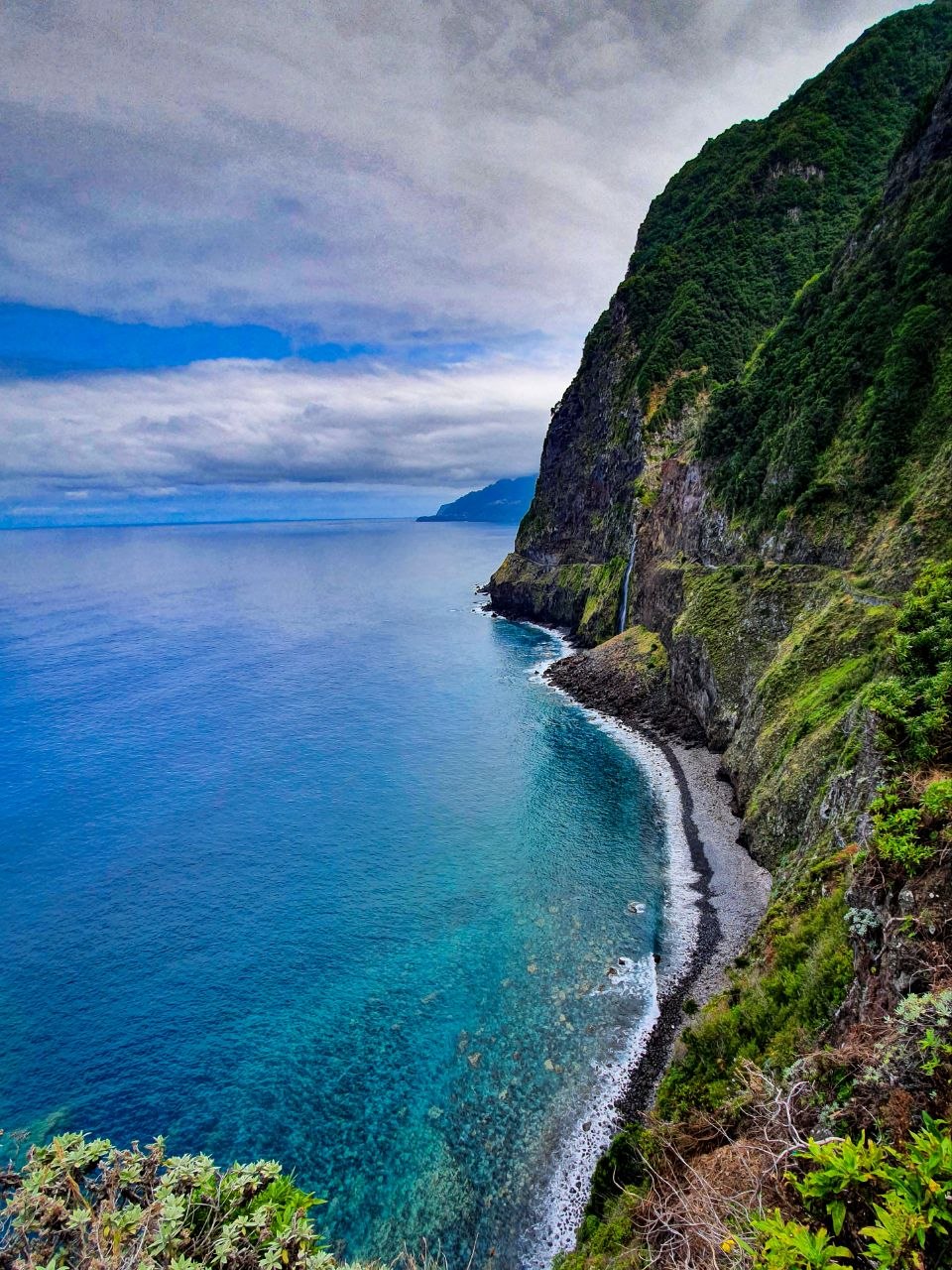 Madeira northwest coast sea cliffs and cove