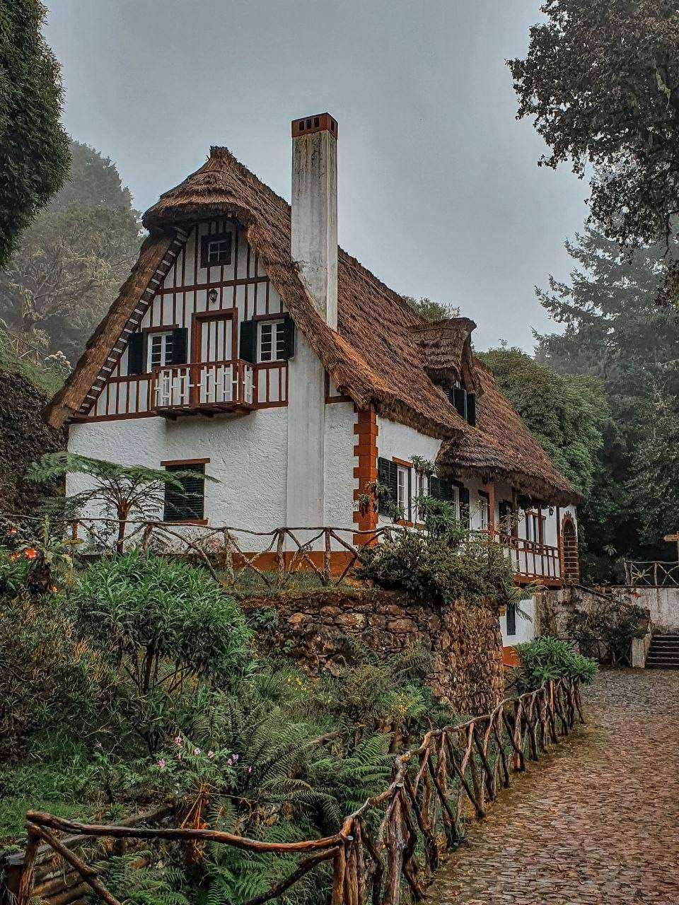 Traditional Madeiran thatched house (casa de colmo) in Santana, northern Madeira